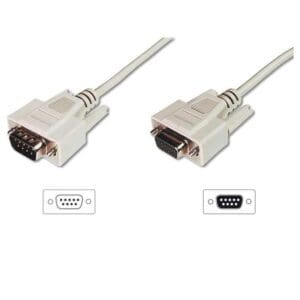 2M DB9 STRIAGHT THROUGH SERIAL CABLE - PLUG TO SOCKET