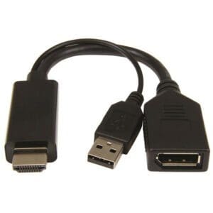 0.2M HDMI/A TO DISPLAYPORT ADPTR CABLE + USB POWER - P-S