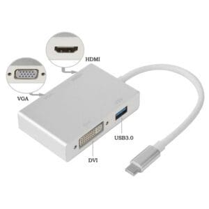 0.15M USB C TO DVI / HDMI / VGA / USB 3.0 ADAPTOR