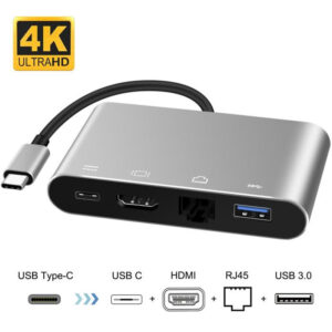4 IN 1 USB-C TO HDMI / RJ45 / USB-A 3.0 & USB-C PD