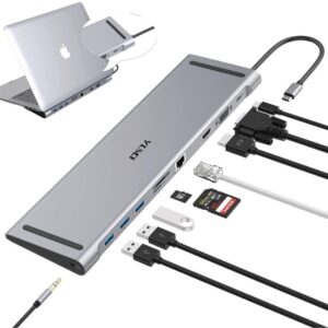 10-IN-1 USB-C - RJ45/HDMI/VGA/USB-C PD/USB-A/ TF/ SD & AUDIO