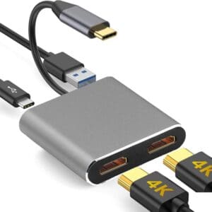 USB TYPE C TO DUAL HDMI/A 2.0 ADAPTOR + POWER & DATA M/F/F