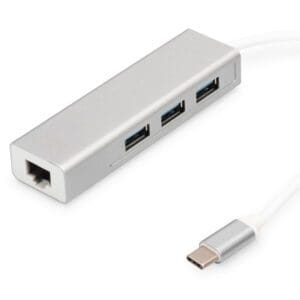 DIGITUS USB TYPE-C TO 3 PORT USB 3.0 HUB & GIGABIT ETHERNET