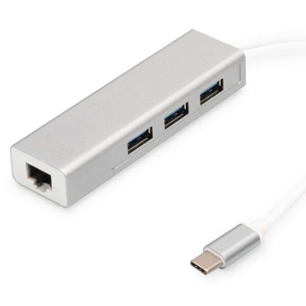 USB TYPE-C TO 3 PORT USB 3.0 HUB & GIGABIT ETHERNET