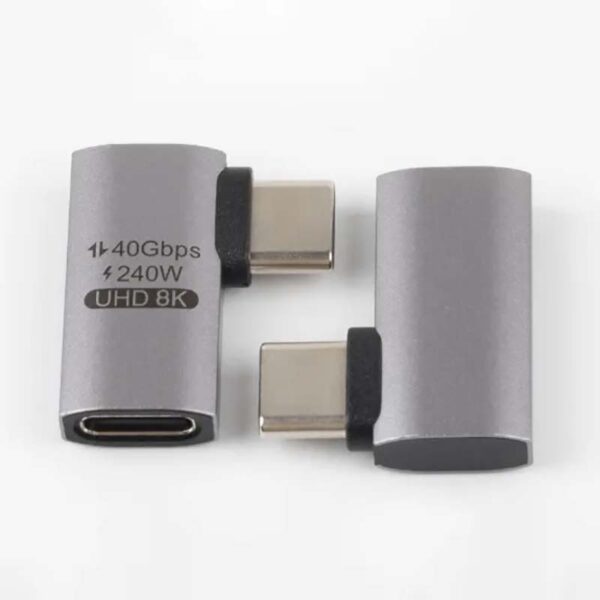 USB4 TYPE C RIGHT ANGLED ADAPTER M/F - HORIZONTAL