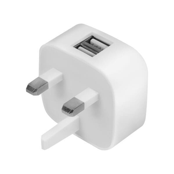 2 PORT USB A MAINS CHARGER 10.5W / 5V - WHITE