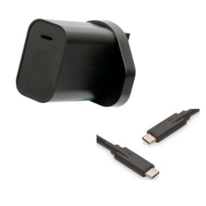 1 Port USB-C PD Black UK Mains Charger (20W) | Inc. 0.5M Cable