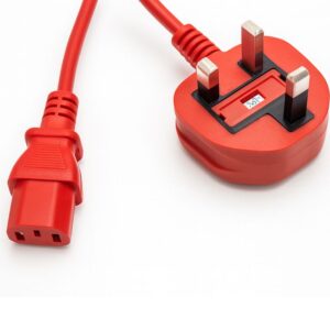 1M UK Mains to IEC C13 Cable - Black (1mm Wire Gauge)