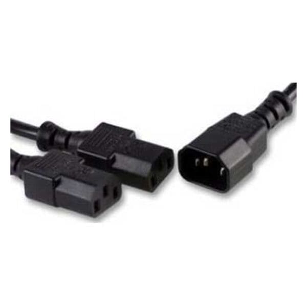 2M IEC SPLITTER CABLE - IEC C14 PLUG TO 2 x  IEC C13 SOCKETS