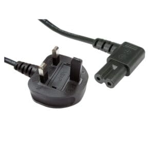 2M UK MAINS PLUG TO RIGHT ANGLED C7 (FIG. 8) CABLE