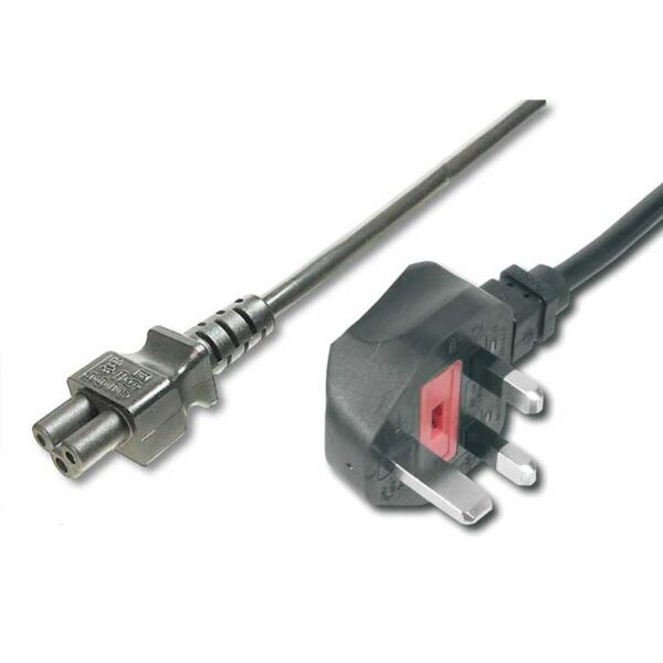 UK MAINS PLUG TO C5 CLOVER LEAF SOCKET CABLE