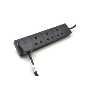 4 Way Mains Strip - Black - 2M