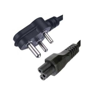 2M SOUTH AFRICAN MAINS PLUG TO C5 CLOVER LEAF SOCKET CABLE