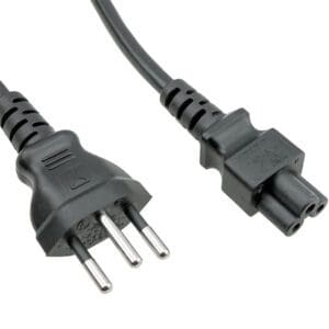 2M SWISS MAINS PLUG TO C5 CLOVER LEAF SOCKET CABLE