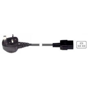 2M UK MAINS PLUG TO IEC C19 SOCKET POWER CABLE