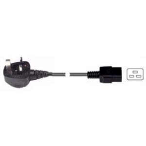 5M UK MAINS PLUG TO IEC C19 SOCKET POWER CABLE