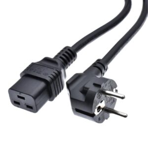 2M European Mains Plug (Schuko) to IEC C19 Socket Cable