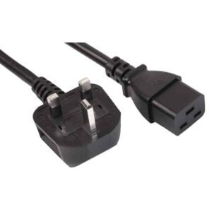 UK Mains Plug to IEC C19 Socket Power Cable