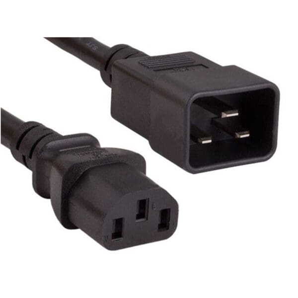 2M IEC C20 PLUG TO IEC C13 SOCKET MAINS EXTENSION CABLE