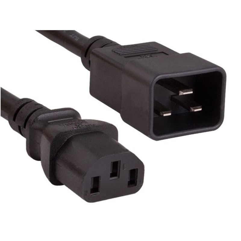 2m Iec C20 Plug To Iec C13 Socket Extension Cable