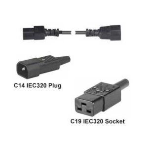 IEC C14 PLUG TO IEC C19 SOCKET POWER EXTENSION CABLE