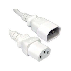 0.5M IEC C14 Plug to C13 Socket Cable - 1.0mm / White