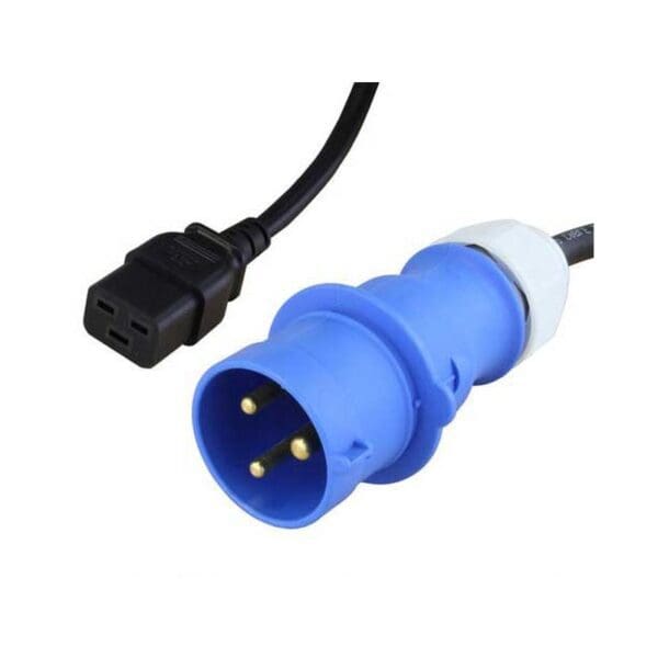 2M 32 AMP COMMANDO PLUG TO IEC C19 SOCKET POWER CABLE