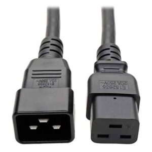 2M IEC C20 Plug to C19 Socket Extension Cable