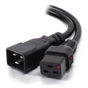1M IEC C20 Plug to Locking IEC C19 Socket Extension