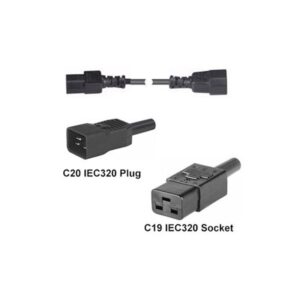 IEC C20 Plug to C19 Socket Power Extension Cable