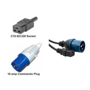 16 AMP COMMANDO PLUG TO IEC C19 SOCKET POWER CABLE
