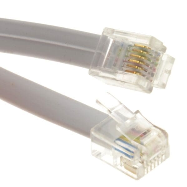 1M RJ12 TO RJ12 STRAIGHT THROUGH CABLE - WHITE