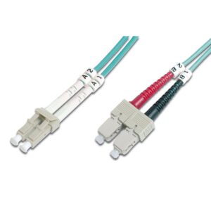 3M OM3 50/125 LC-SC DLX 2.8mm Fibre Optic Cable - Aqua