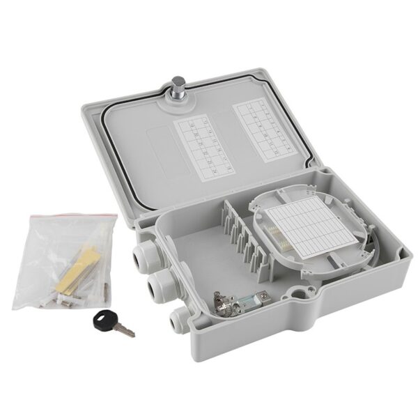 12 Fibre (SC Cutouts) IP65 Lockable Wall Box - 225x200x65mm