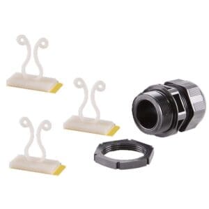 CABLE MANAGER PACK - 3 x BUNNY CLIPS + 1 x  M20 GLAND