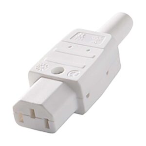 10 Amp C13 IEC 320 Rewireable Socket Connector - White