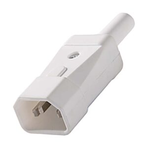 10 Amp C14 IEC 320 Rewireable Plug Connector - White
