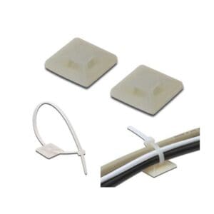 19X19mm SELF-ADHESIVE CABLE TIE MOUNT - 100pcs