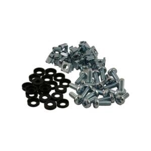 19 INCH RACK CAPTURED CAGE NUTS & BOLTS - 50 PACK (SILVER)