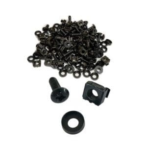 19 INCH RACK CAPTURED CAGE NUTS & M6 BOLTS -BLACK (50 PACK)