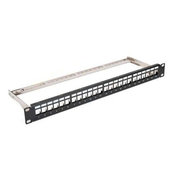 24 PORT EMPTY MODULAR KEYSTONE PATCH PANEL (1U)