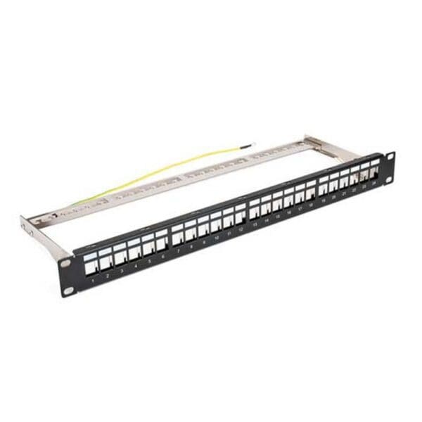 24 PORT EMPTY MODULAR KEYSTONE PATCH PANEL - SHIELDED (1U)