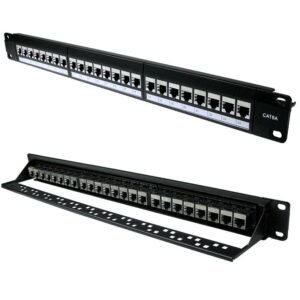 24 Port Cat.6A Shielded Patch Panel - Through Coupler