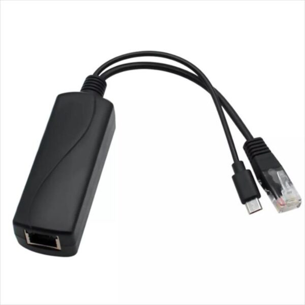 ACTIVE PoE SPLITTER - 48V TO 5V / 2.4A - RJ45 & MICRO USB