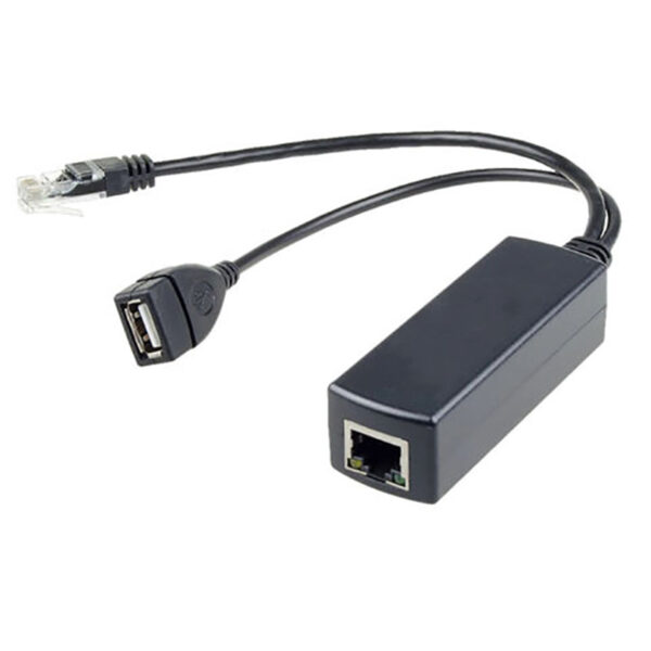 ACTIVE PoE SPLITTER - 48V TO 5V / 2.4A - RJ45 & USB A SOCKET