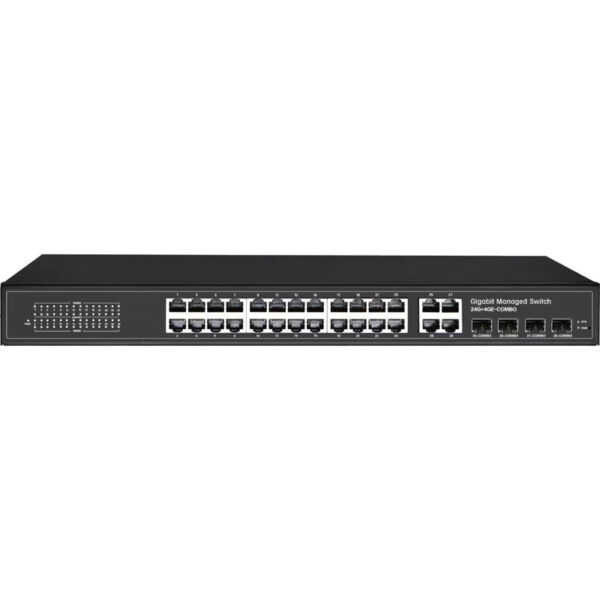 24 PORT + 4RJ45 & 4 SFP GIGABIT PoE+ R/M L2+ SWITCH - 400W