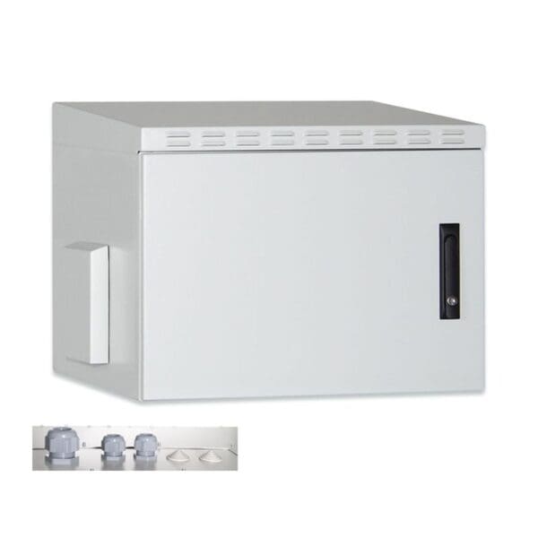 OUTDOOR 12U 19INCH WALL MOUNTING CABINET - 450mm DEEP - GREY