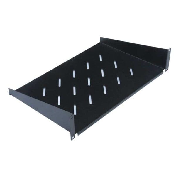 1U 300mm FRONT FIXING CANTILEVER SHELF - BLACK