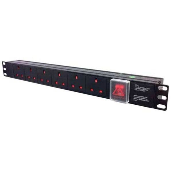 6 WAY PDU 13A SOCKETS TO 13A PLUG + SURGE PROTECTOR