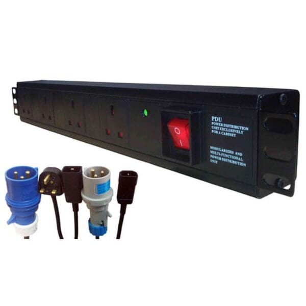 6 WAY 19 INCH RACK UK PDU TO 13A PLUG - VERTICAL